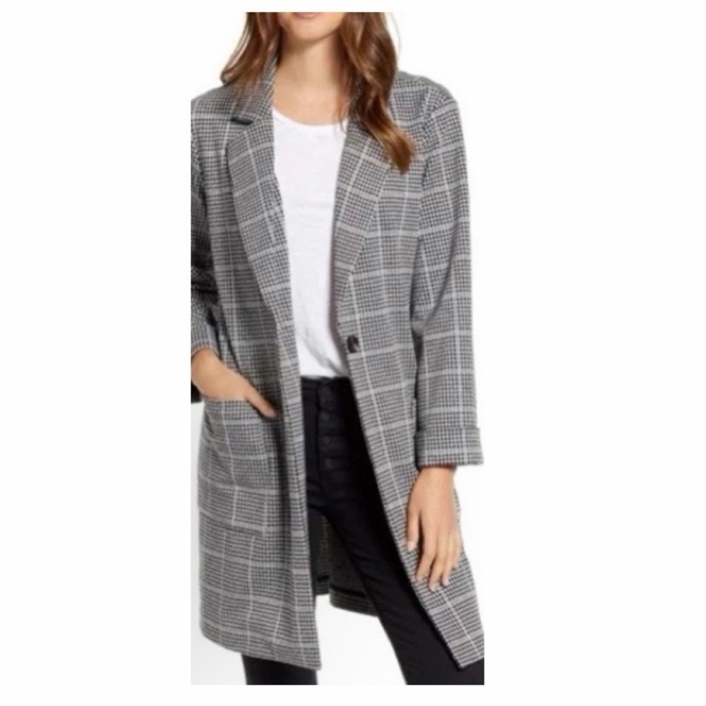 Sanctuary Houndstooth Longline Jacket